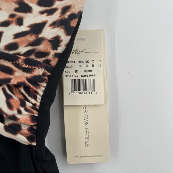 GOTTEX One Piece Swimsuit Leopard Wild Thing Printed Slimming Beach NWT Size 8 - Picture 8 of 15